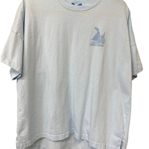 Tokyo Disney Resort Glitter Logo Shirt Light Blue Silver & Blue Mickey