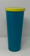 Load image into Gallery viewer, Starbucks Teal Blue Stainless Steel Tumbler with Yellow Lid Venti
