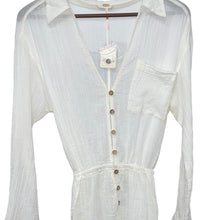 Load image into Gallery viewer, Free People White Gauze Button Blouse Tunic M NWT OB1557293
