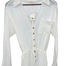 Load image into Gallery viewer, Free People White Gauze Button Blouse Tunic M NWT OB1557293
