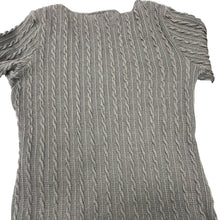 Load image into Gallery viewer, Suzanne Betro Cable Knit Surplice Sweater 1X Charcoal NWT
