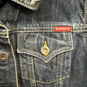 Vintage Y2K Guess Jean Jacket M Cropped Denim 90s Trucker