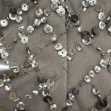 Load image into Gallery viewer, Adrianna Papell Beaded Mesh Evening Gown Gray Size 4 Formal Dress

