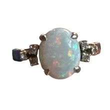 Load image into Gallery viewer, 18K White Gold Opal &amp; Diamond Ring 3.23g Size 6.25
