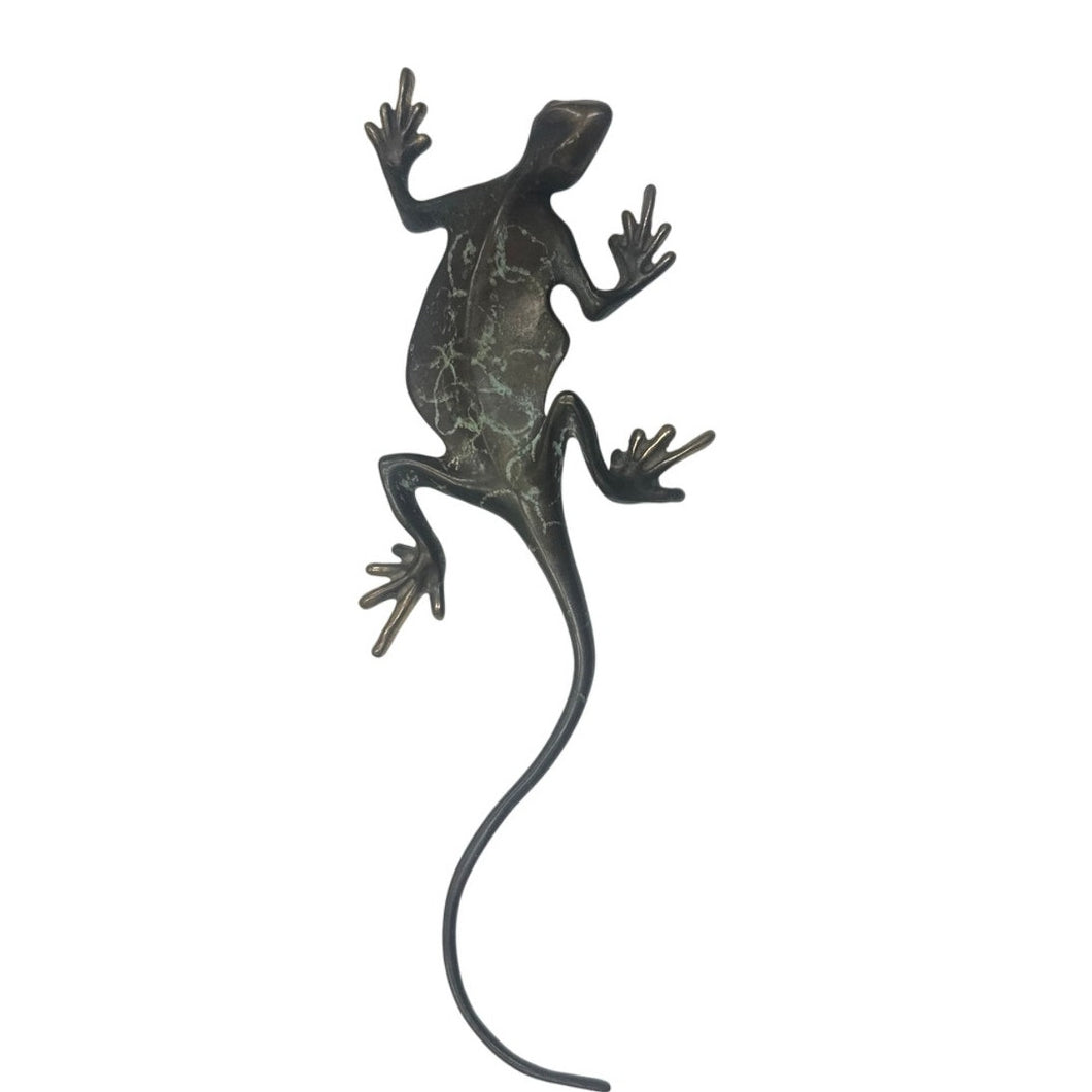 Michael Storey Bronze Lizard Sculpture Signed Vintage