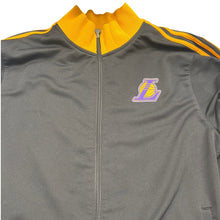 Load image into Gallery viewer, Adidas LA Lakers Track Jacket Gray Gold Full Zip XL
