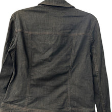 Load image into Gallery viewer, Tribal Denim Stretch Jacket Size 8 Rhinestone Accent Buttons
