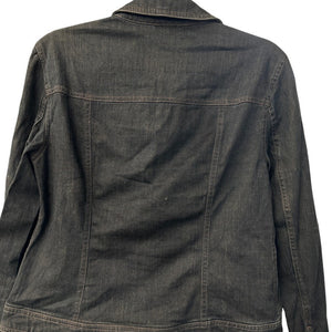 Tribal Denim Stretch Jacket Size 8 Rhinestone Accent Buttons