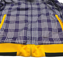 Load image into Gallery viewer, LA Lakers Zip Up Jacket Plaid Logo Back NBA Blue Label XL

