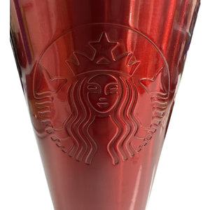 2014 Starbucks Red 16 oz Stainless Steel Cold Cup Tumbler