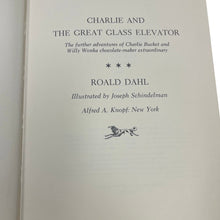 Load image into Gallery viewer, 1st/1st Roald Dahl Charlie and the Great Glass Elevator 1972 HC Knopf DJ
