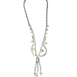 Vintage 1950s Kramer Diamond Look Rhinestone Necklace Earring Set Box