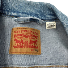Load image into Gallery viewer, Vintage Y2K Levi’s Trucker Jacket XXL Light Wash Distressed Denim 90s 2000s
