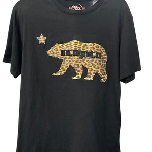 Brooklyn Standard Incognito Leopard Bear Graphic T Shirt Black Size Medium Rare