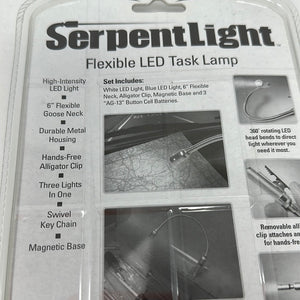 SerpentLight Flexible LED Task Lamp Bendable Alligator Clip 6" Flex