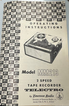 Load image into Gallery viewer, Telectro Two Speed Tape Recorder by Emerson Radio Vintage Model MM213
