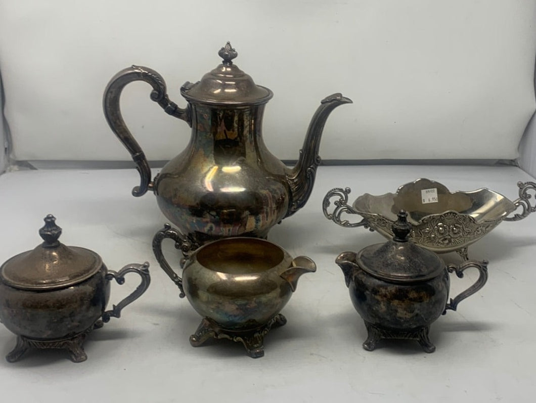 Reed and Barton Silver Plated Tea Set Teapot
