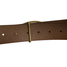 Load image into Gallery viewer, Disney Signature “D” Logo Belt Brown Faux Leather Gold Buckle
