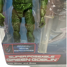 Load image into Gallery viewer, Green Goblin Vintage Toy Biz Spiderman Movie Series 1 with Glider and Base
