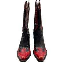Load image into Gallery viewer, BCBGIRL Western Rodeo Boots 6.5 Black Red Studded Design
