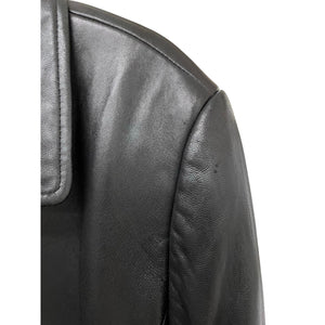 Liz Claiborne Vintage Leather Jacket Large Black Lined Med