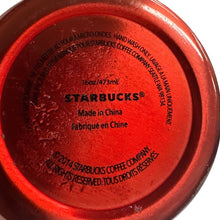 Load image into Gallery viewer, 2014 Starbucks Red Stainless Steel Cold Cup Tumbler 16 oz w Lid Metal Straw
