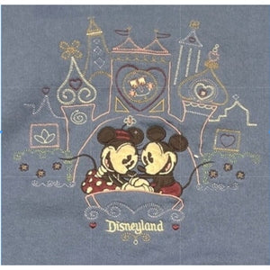 Disneyland Mickey Minnie Castle Embroidered Sweatshirt Blue Medium