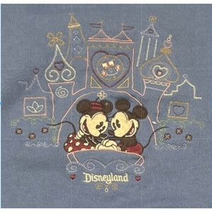 Disneyland Mickey Minnie Castle Embroidered Sweatshirt Blue Medium