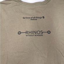 Load image into Gallery viewer, Rhinos Without Borders Shirt Protect Us Large Long Sleeve For Love Of All Things Nonprofit
