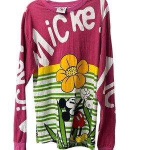 Disney Parks Mickey Mouse Yellow Flower Long Sleeve Shirt