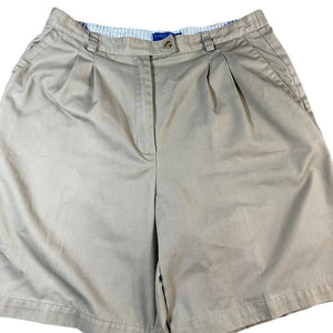 Karen Scott Sport Shorts Womens 12 Beige Khaki Elastic Waist 8” Inseam