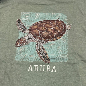 Vintage Aruba Sea Turtle Shirt Ocean Wildlife