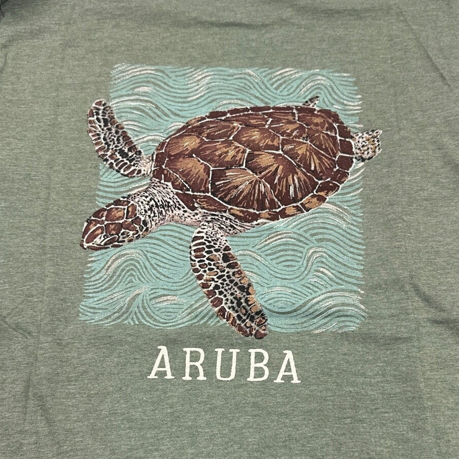 Sea Turtle Aruba Shirt Ocean Wildlife Vintage
