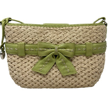 Load image into Gallery viewer, Brighton Straw Crossbody Bag Lime Green Woven Heart Charm w/ Box

