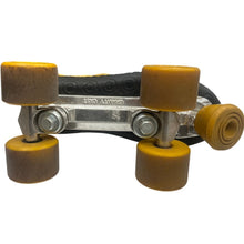 Load image into Gallery viewer, Vintage Makana Roller Skates M10 W11 Yellow with Blue Stripe
