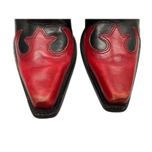 Load image into Gallery viewer, BCBGIRL Western Rodeo Boots 6.5 Black Red Studded Design
