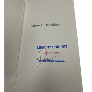 Signed Copy Poison for Breakfast Lemony Snicket Book Daniel Handler