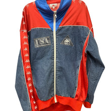 Load image into Gallery viewer, Vintage 90&#39;s Kappa Tracksuit Red &amp; Blue Denim Two-Piece
