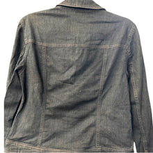 Load image into Gallery viewer, Tribal Denim Stretch Jacket Size 8 Rhinestone Accent Buttons Blue Jean Jacket
