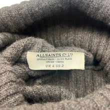 Load image into Gallery viewer, AllSaints Brown Knit Poncho Button Detail Size 2 Wool Blend
