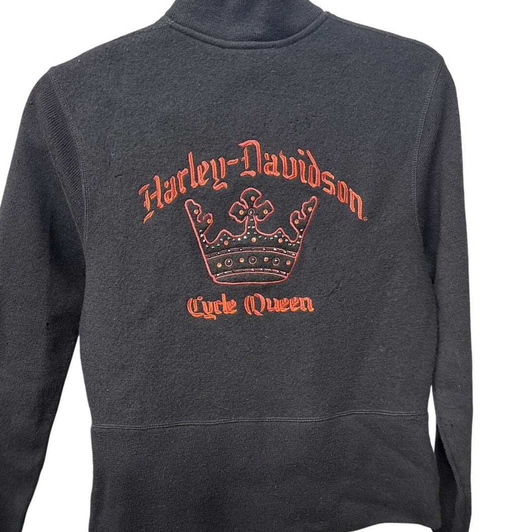 Harley Davidson Cycle Queen Black Wool Sweater BIker Medium