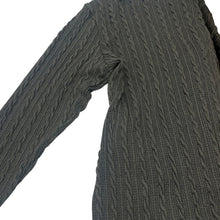 Load image into Gallery viewer, Suzanne Betro Cable Knit Surplice Sweater 1X Charcoal NWT
