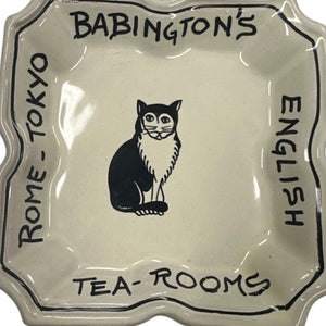 Vintage Babington’s English Tea Rooms Cat Ashtray Mari-Ec Deruta Italy Rome Tokyo