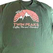 Load image into Gallery viewer, Twin Peaks Coffee Pie &amp; Murder Graphic T-Shirt Green 3XL TV Show
