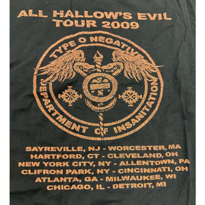 Type O Negative All Hallow’s Evil Tour 2009 Tee Dept. of Insanitation Design M