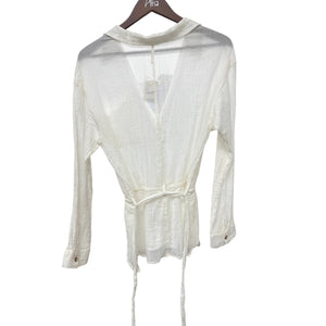 Free People Women’s White Blouse M Cotton Tunic New