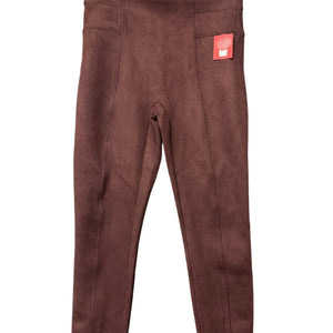 SPANX Faux Suede Leggings Medium Dark Terracotta Merlot Burgundy NWT High Rise