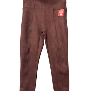 SPANX Faux Suede Leggings Medium Dark Terracotta Merlot Burgundy NWT High Rise