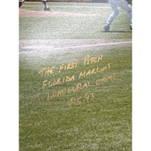 Load image into Gallery viewer, Baseball Opening Day 1993 Inaugural Poster &amp; Photos Miami Marlins Vs Dodgers MLB
