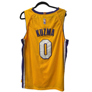 Nike NBA Lakers Kyle Kuzma #0 Jersey Swingman Yellow Size 50 Wish Patch